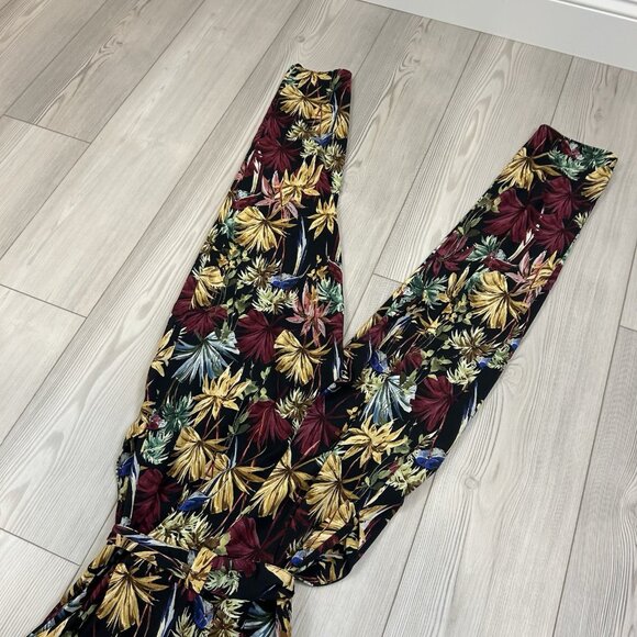 Zara Basic Tropical Print Jumpsuit with Belt, Short Sleeve, Size XS - Picture 10 of 10
